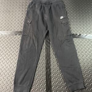 Nike Pants Boys XL Black Cargo Joggers Fleece Sweatpants Athletic Logo Lounge